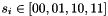 $s_i \in [00, 01, 10, 11]$